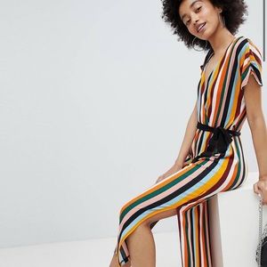 Bershka stripe midi dress multi color